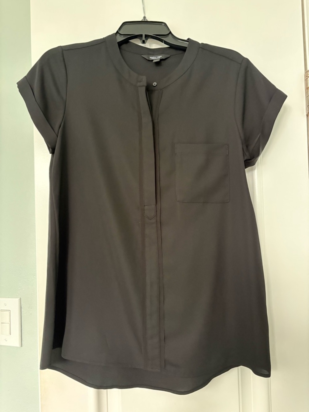 Women’s Black Short-Sleeve Blouse